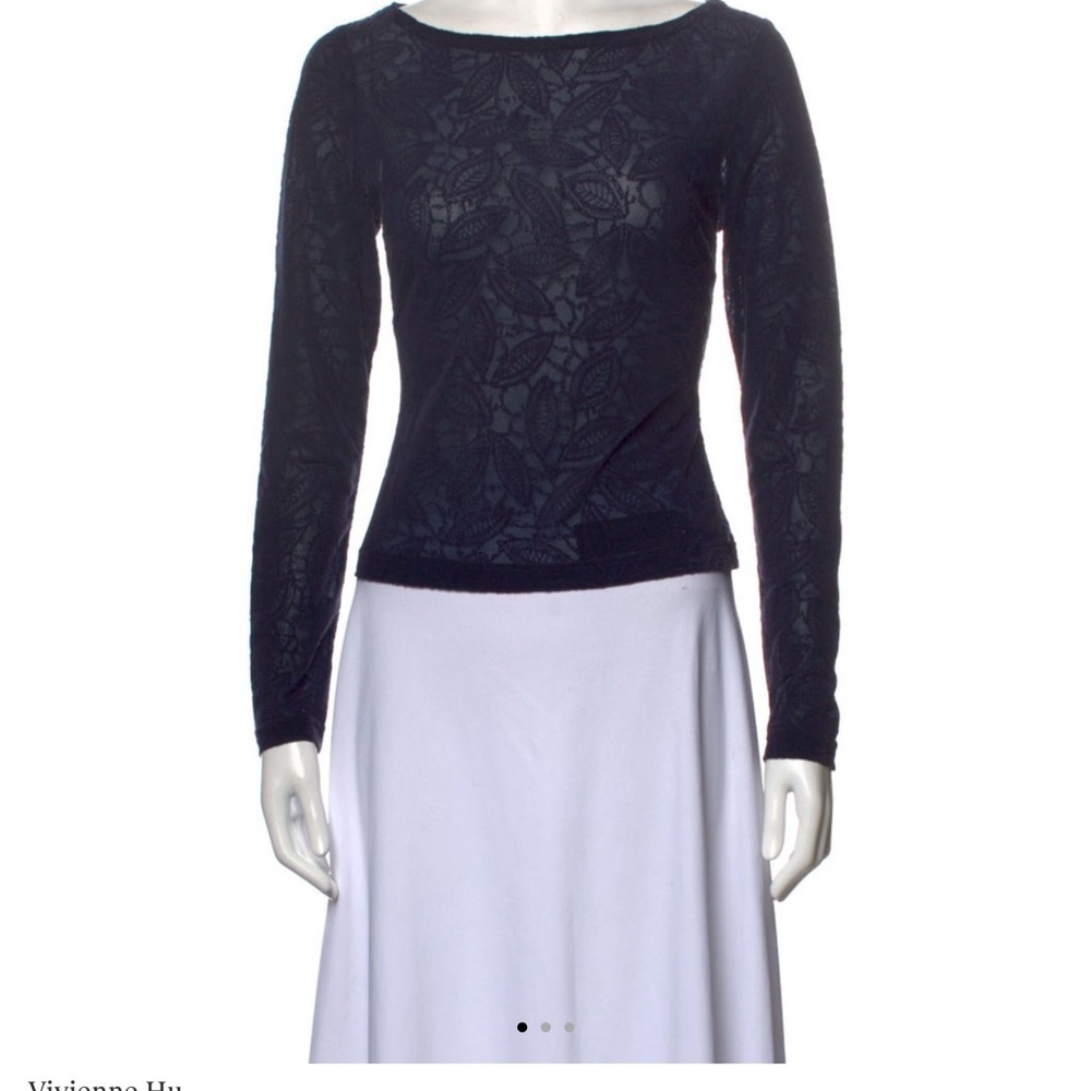 Vivienne Hu Navy Lace Top Size S